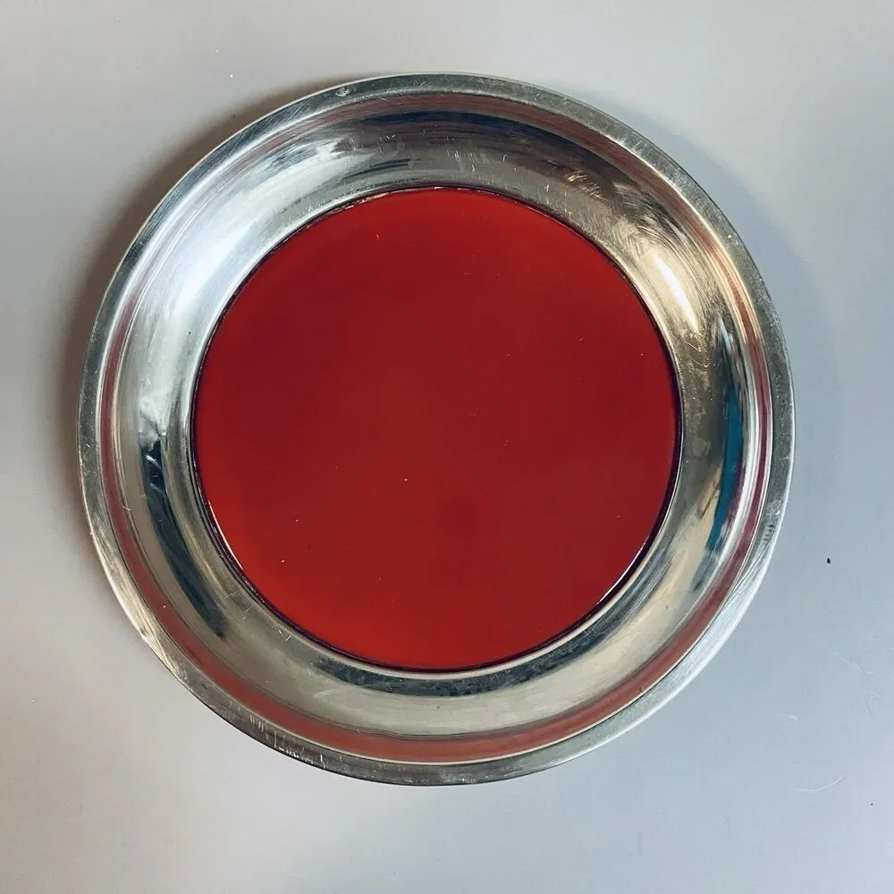 Vintage Mid Century Towle Sterling & Enamel Coaster Set Of 4